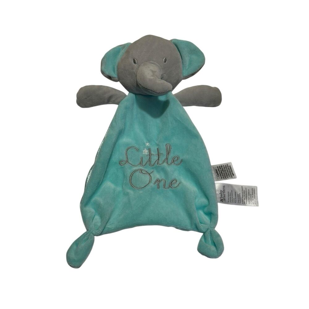 Baby Starters Little One Elephant Toy Aqua Blue Rattle Security Blanket Lovey
